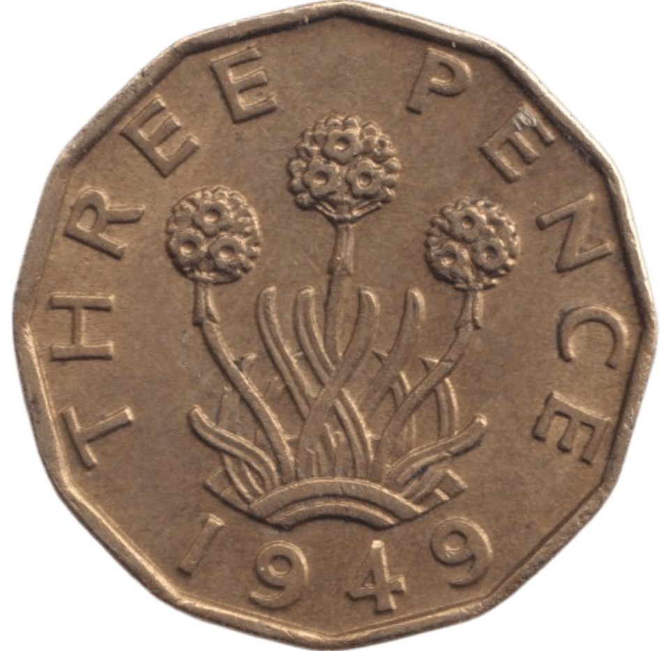 1949 BRASS THREEPENCE ( AUNC ) - THREEPENCE - Cambridgeshire Coins