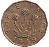 1949 BRASS THREEPENCE ( AUNC ) - THREEPENCE - Cambridgeshire Coins
