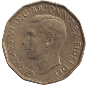 1949 BRASS THREEPENCE ( AUNC ) - THREEPENCE - Cambridgeshire Coins