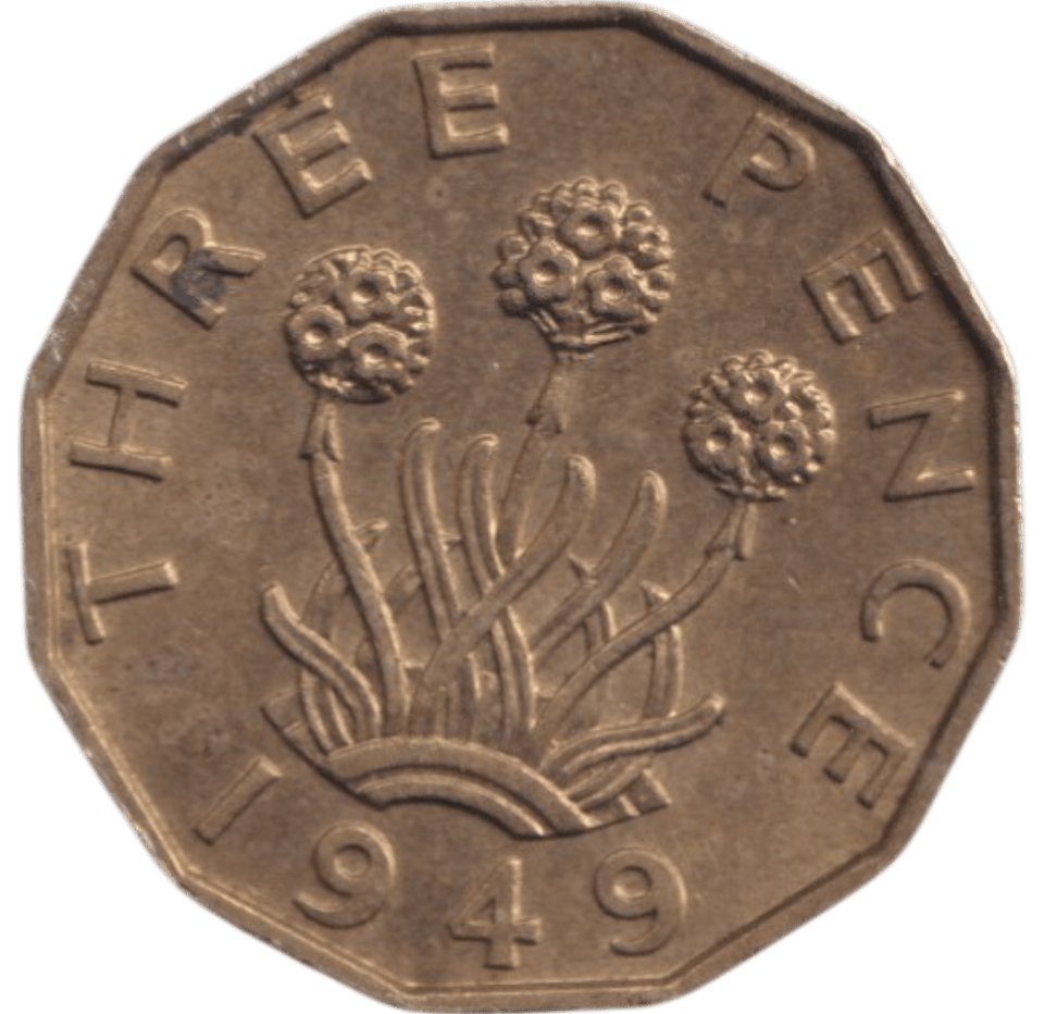 1949 BRASS THREEPENCE ( AUNC ) - THREEPENCE - Cambridgeshire Coins