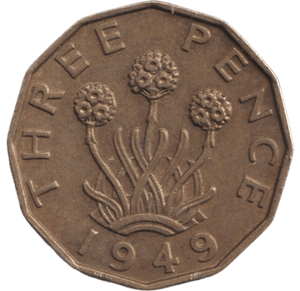 1949 BRASS THREEPENCE ( AUNC ) - THREEPENCE - Cambridgeshire Coins