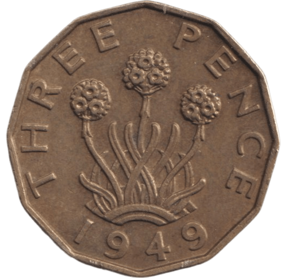 1949 BRASS THREEPENCE ( AUNC ) - THREEPENCE - Cambridgeshire Coins