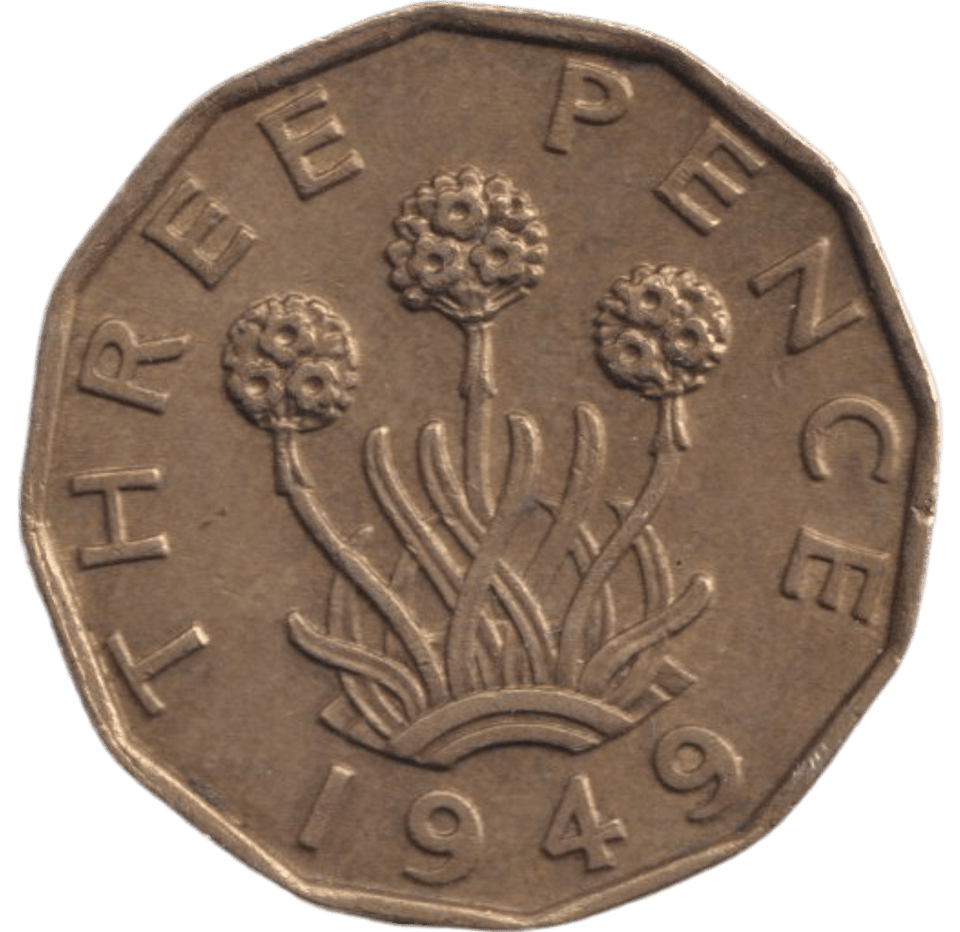 1949 BRASS THREEPENCE ( AUNC ) - THREEPENCE - Cambridgeshire Coins