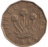 1949 BRASS THREEPENCE ( AUNC ) - THREEPENCE - Cambridgeshire Coins