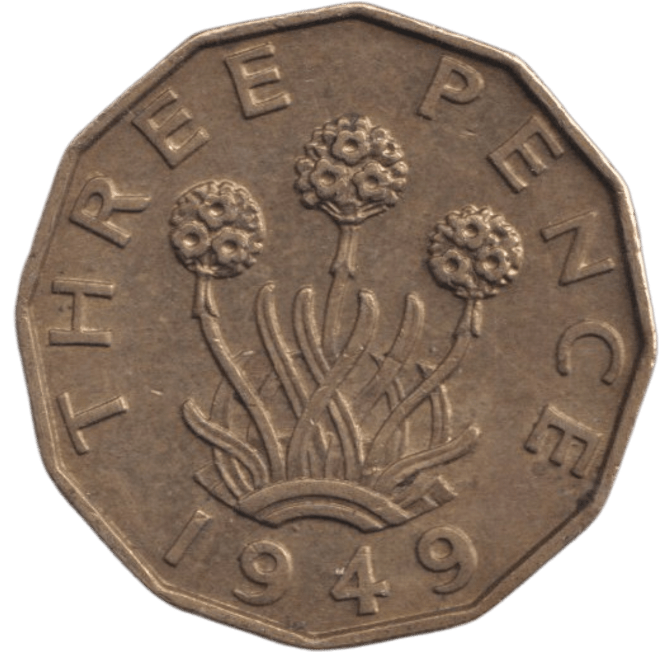 1949 BRASS THREEPENCE ( AUNC ) - THREEPENCE - Cambridgeshire Coins