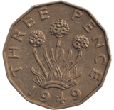 1949 BRASS THREEPENCE ( AUNC ) - THREEPENCE - Cambridgeshire Coins