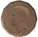 1949 BRASS THREEPENCE ( AUNC ) - THREEPENCE - Cambridgeshire Coins