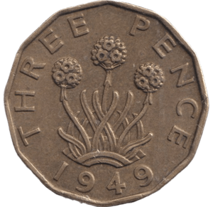 1949 BRASS THREEPENCE ( EF ) 2 - THREEPENCE - Cambridgeshire Coins