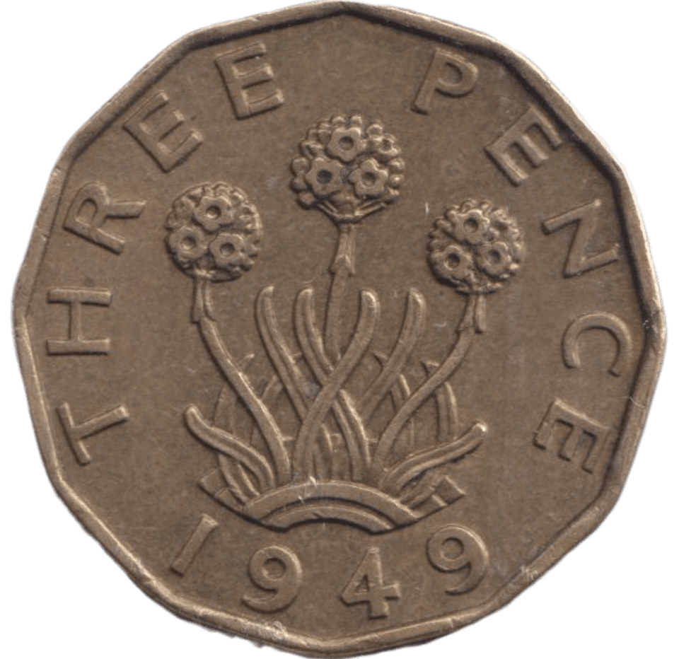 1949 BRASS THREEPENCE ( EF ) 2 - THREEPENCE - Cambridgeshire Coins