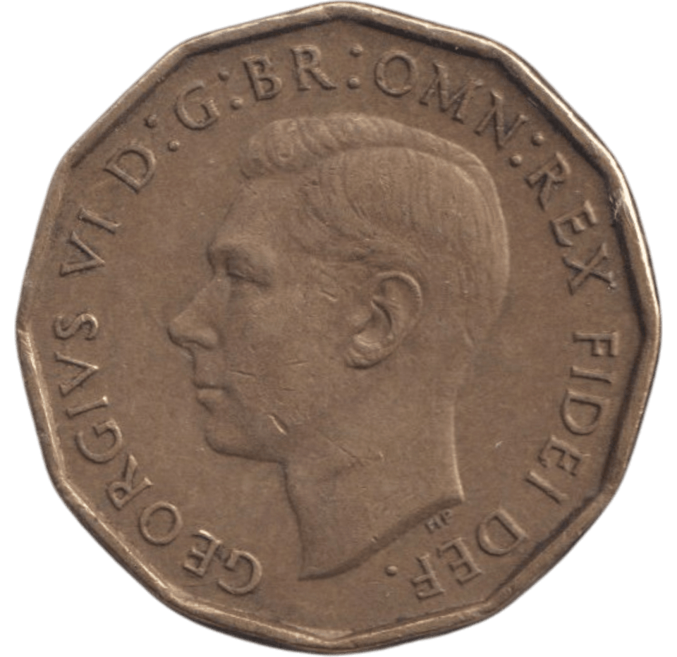 1949 BRASS THREEPENCE ( EF ) 2 - THREEPENCE - Cambridgeshire Coins
