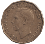 1949 BRASS THREEPENCE ( EF ) 2 - THREEPENCE - Cambridgeshire Coins