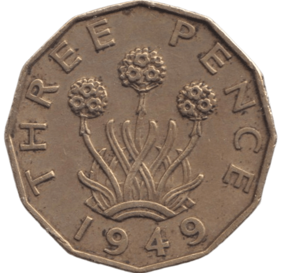 1949 BRASS THREEPENCE ( EF ) - THREEPENCE - Cambridgeshire Coins