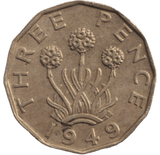 1949 BRASS THREEPENCE ( EF ) - THREEPENCE - Cambridgeshire Coins