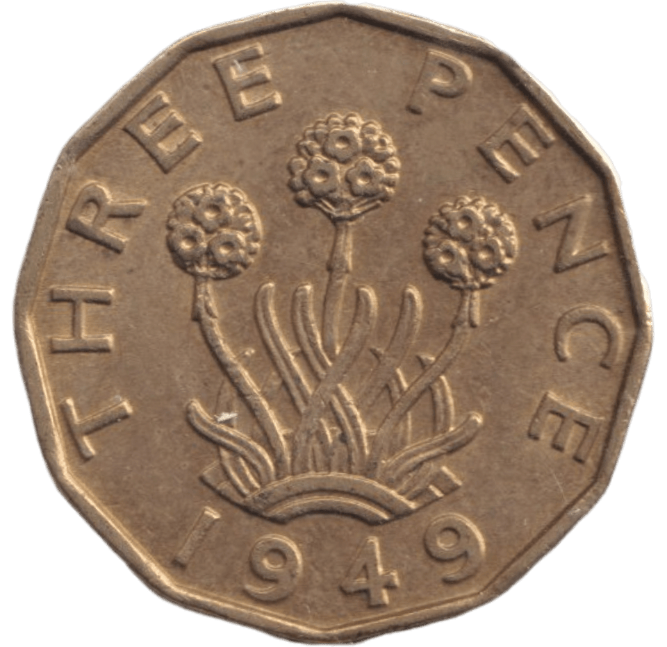 1949 BRASS THREEPENCE ( EF ) - THREEPENCE - Cambridgeshire Coins