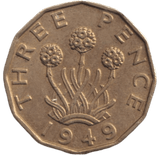 1949 BRASS THREEPENCE ( EF ) - THREEPENCE - Cambridgeshire Coins