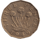 1949 BRASS THREEPENCE ( EF ) - THREEPENCE - Cambridgeshire Coins