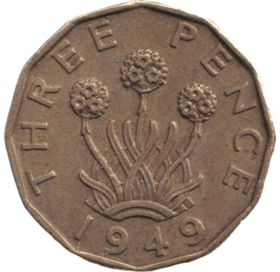 1949 BRASS THREEPENCE ( EF ) - THREEPENCE - Cambridgeshire Coins
