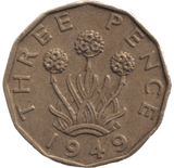 1949 BRASS THREEPENCE ( EF ) - THREEPENCE - Cambridgeshire Coins