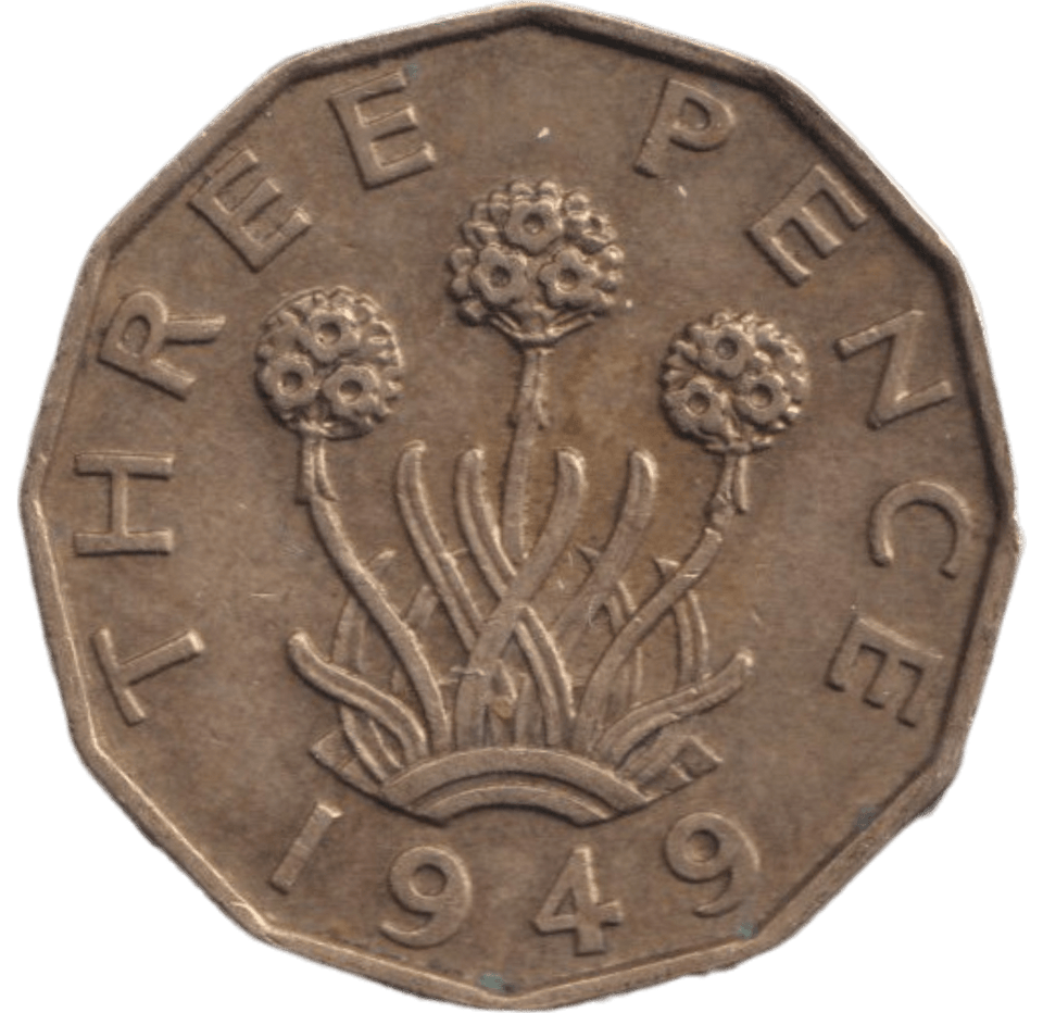 1949 BRASS THREEPENCE ( EF ) - THREEPENCE - Cambridgeshire Coins
