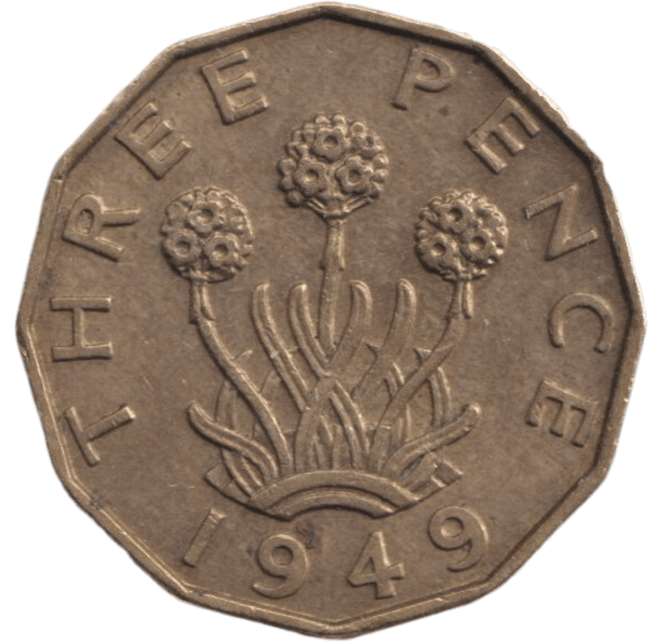 1949 BRASS THREEPENCE ( EF ) - THREEPENCE - Cambridgeshire Coins