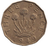 1949 BRASS THREEPENCE ( EF ) - THREEPENCE - Cambridgeshire Coins