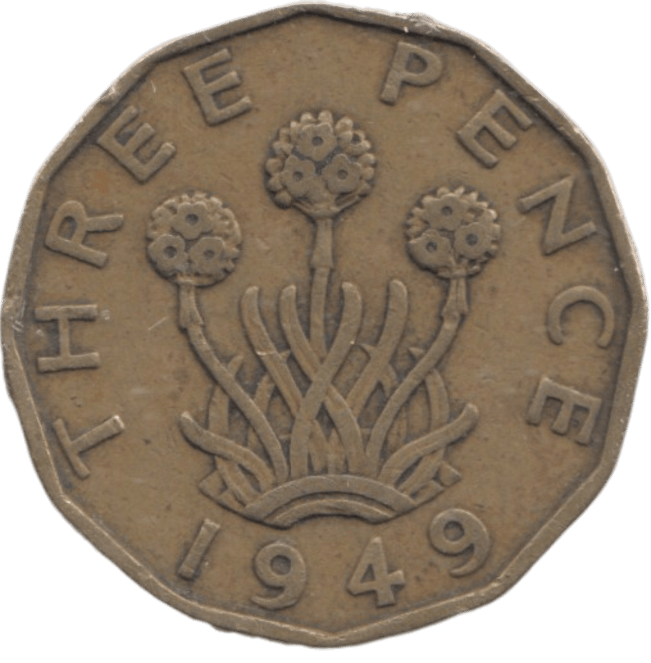 1949 BRASS THREEPENCE ( FINE ) - THREEPENCE - Cambridgeshire Coins