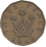 1949 BRASS THREEPENCE ( FINE ) - THREEPENCE - Cambridgeshire Coins