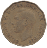 1949 BRASS THREEPENCE ( FINE ) - THREEPENCE - Cambridgeshire Coins