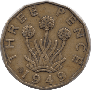 1949 BRASS THREEPENCE ( GF ) - THREEPENCE - Cambridgeshire Coins