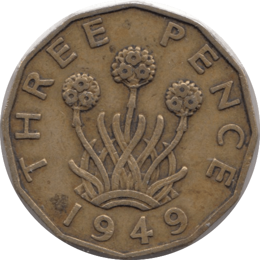 1949 BRASS THREEPENCE ( GF ) - THREEPENCE - Cambridgeshire Coins