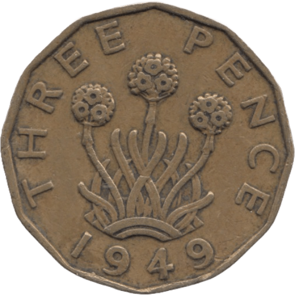 1949 BRASS THREEPENCE ( GF ) - THREEPENCE - Cambridgeshire Coins