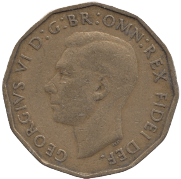 1949 BRASS THREEPENCE ( GF ) - THREEPENCE - Cambridgeshire Coins