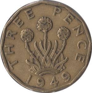 1949 BRASS THREEPENCE ( GF ) - Threepence - Cambridgeshire Coins