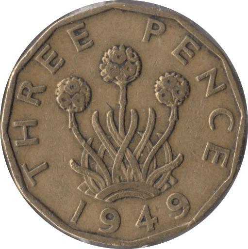 1949 BRASS THREEPENCE ( GF ) - Threepence - Cambridgeshire Coins