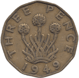 1949 BRASS THREEPENCE ( GF ) - THREEPENCE - Cambridgeshire Coins
