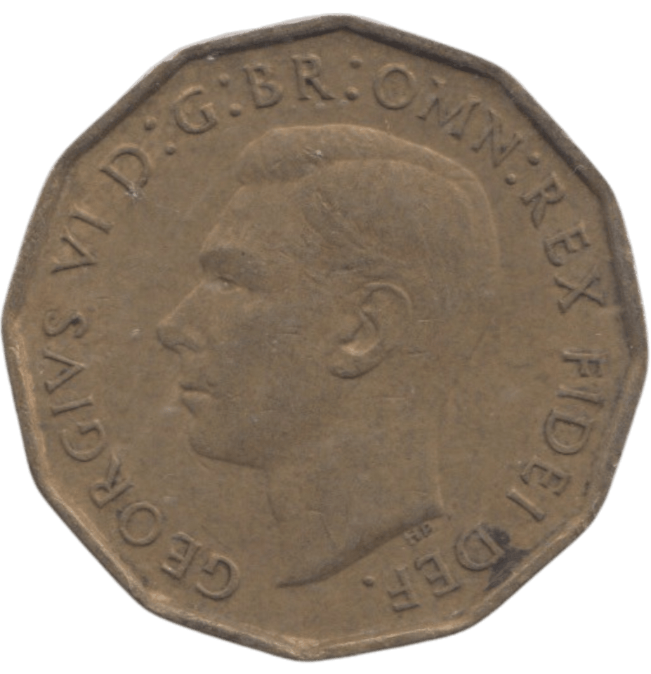 1949 BRASS THREEPENCE ( GVF ) REF 3 - THREEPENCE - Cambridgeshire Coins