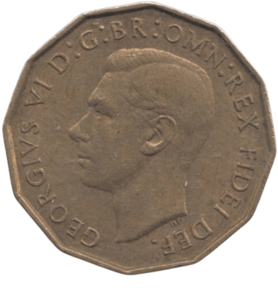 1949 BRASS THREEPENCE ( GVF ) REF 4 - THREEPENCE - Cambridgeshire Coins