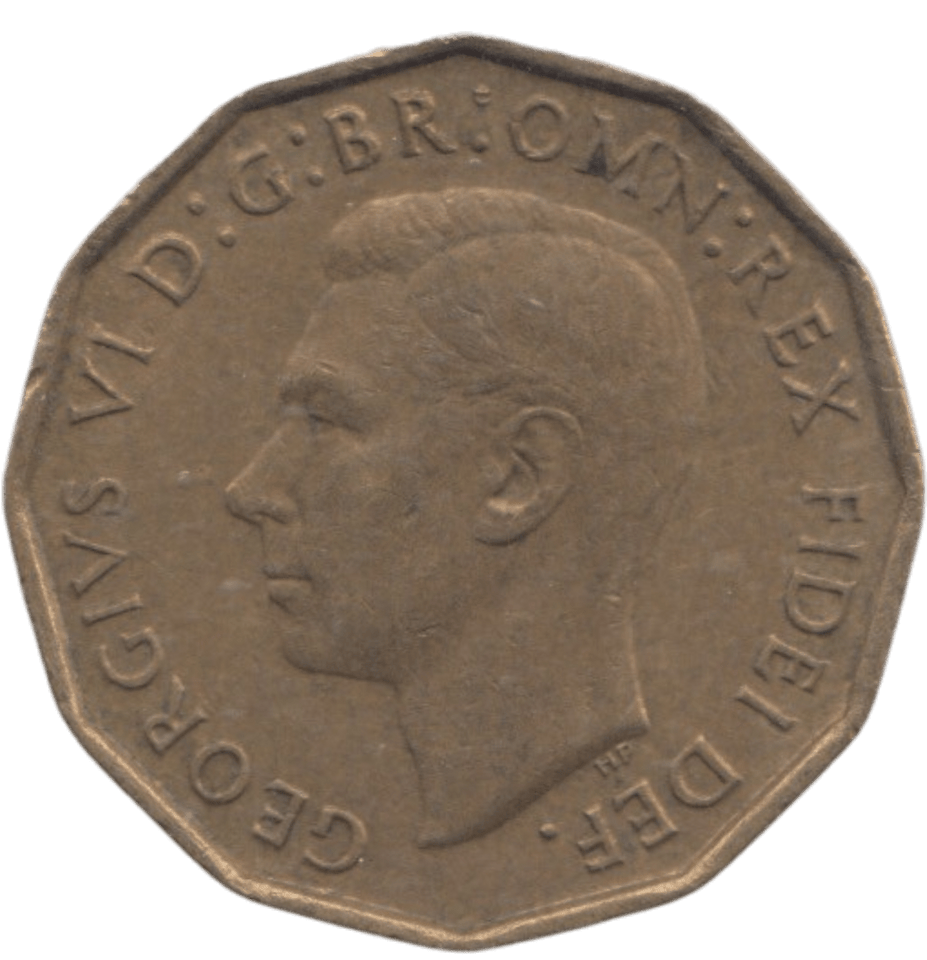 1949 BRASS THREEPENCE ( GVF ) REF 7 - THREEPENCE - Cambridgeshire Coins