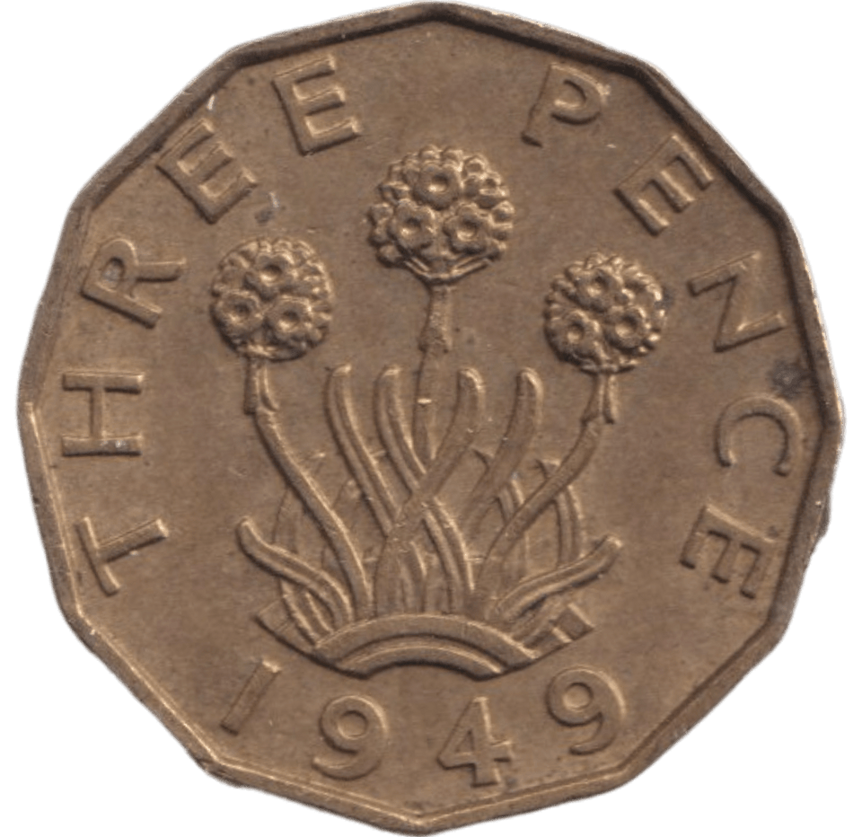 1949 BRASS THREEPENCE ( GVF ) - THREEPENCE - Cambridgeshire Coins