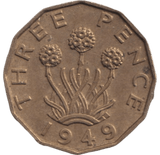1949 BRASS THREEPENCE ( GVF ) - THREEPENCE - Cambridgeshire Coins