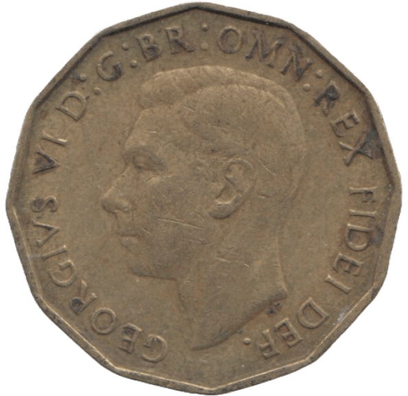 1949 BRASS THREEPENCE ( VF ) - THREEPENCE - Cambridgeshire Coins