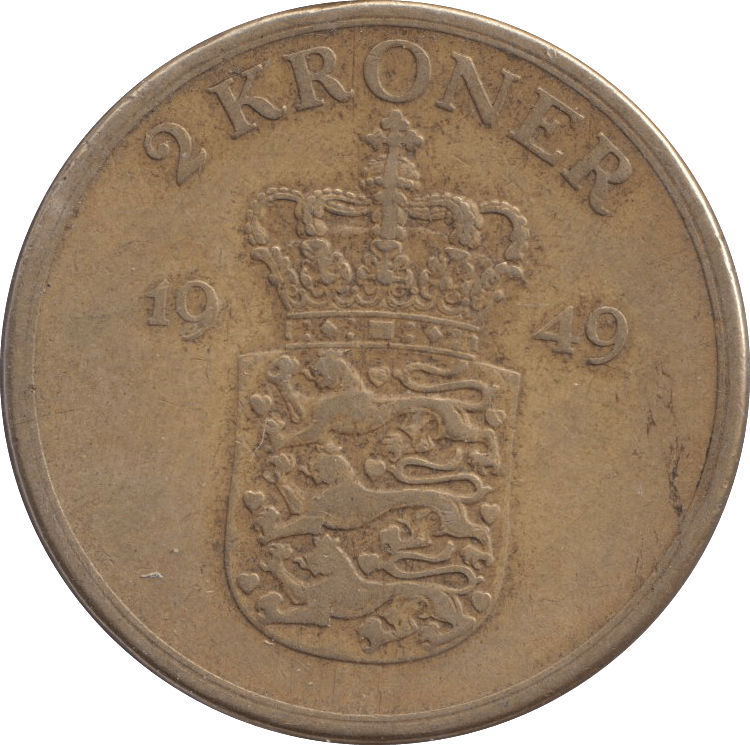 1949 DANISH 2 KRONER - Silver Proof - Cambridgeshire Coins
