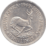 1949 SILVER 5 SHILLING SOUTH AFRICA - SILVER WORLD COINS - Cambridgeshire Coins