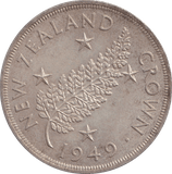 1949 SILVER CROWN NEW ZEALAND 1 - SILVER WORLD COINS - Cambridgeshire Coins
