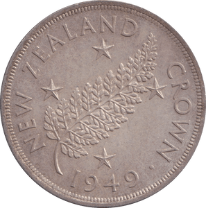 1949 SILVER CROWN NEW ZEALAND 2 - SILVER WORLD COINS - Cambridgeshire Coins