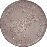 1949 SILVER CROWN NEW ZEALAND 2 - SILVER WORLD COINS - Cambridgeshire Coins
