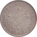 1949 SILVER CROWN NEW ZEALAND 3 - SILVER WORLD COINS - Cambridgeshire Coins