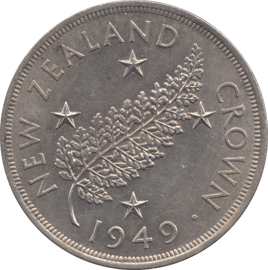 1949 SILVER ONE CROWN NEW ZEALAND - SILVER WORLD COINS - Cambridgeshire Coins