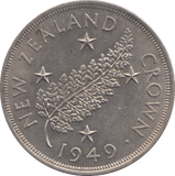 1949 SILVER ONE CROWN NEW ZEALAND - SILVER WORLD COINS - Cambridgeshire Coins