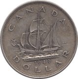 1949 SILVER ONE DOLLAR CANADA - SILVER WORLD COINS - Cambridgeshire Coins